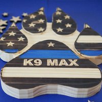 Flag dog Paw Plaque | K9 | Personalized