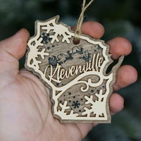 Wisconsin Wordart Ornament - Choose Your Town