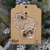 Wisconsin Wordart Ornament - Black Earth