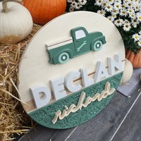 Truck Name Sign | Hardwood | 3D carving | Personalized