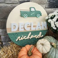 Truck Name Sign | Hardwood | 3D carving | Personalized