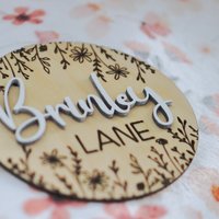 Baby Name sign | Birth announcment | Wild Flowers