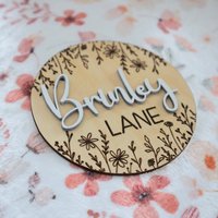 Baby Name sign | Birth announcment | Wild Flowers