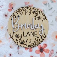 Baby Name sign | Birth announcment | Wild Flowers