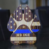 Flag dog Paw Plaque | K9 | Personalized