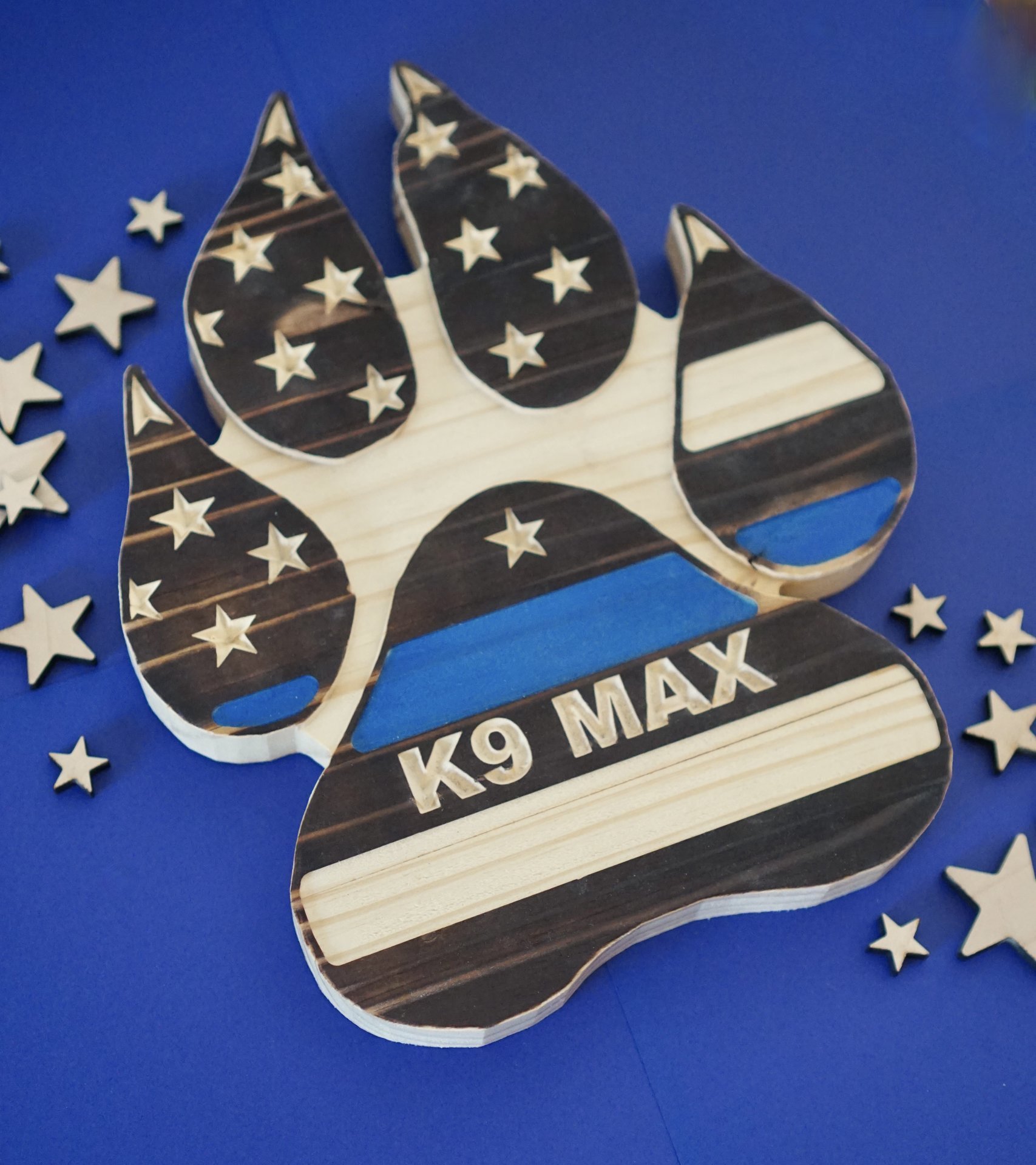 Flag dog Paw Plaque | K9 | Personalized