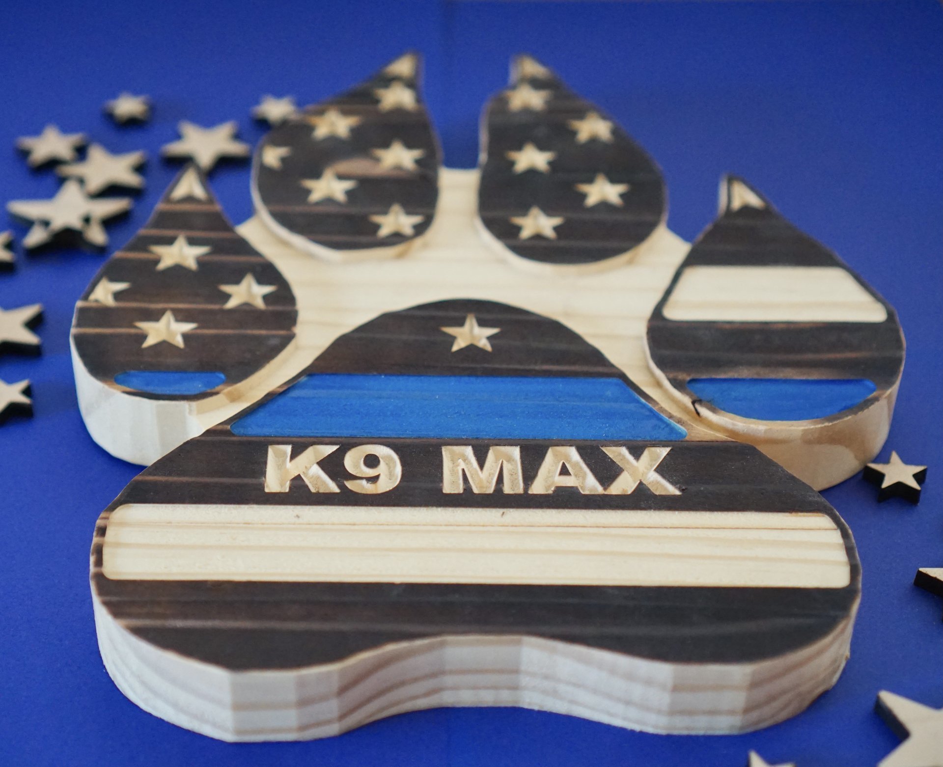 Flag dog Paw Plaque | K9 | Personalized