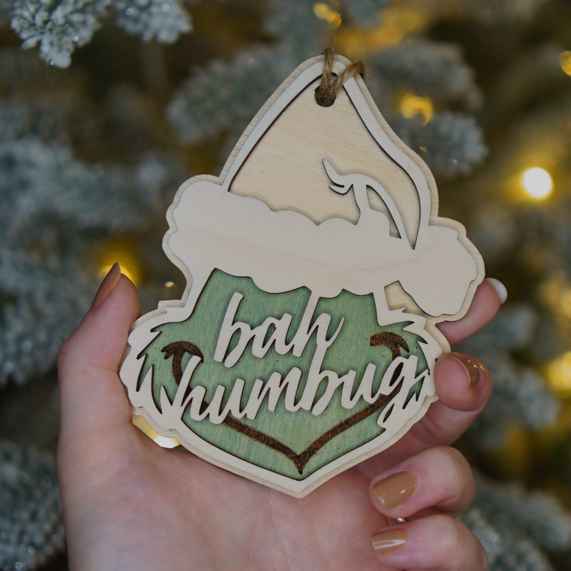 Grinch Themed Ornament | Bah Humbug