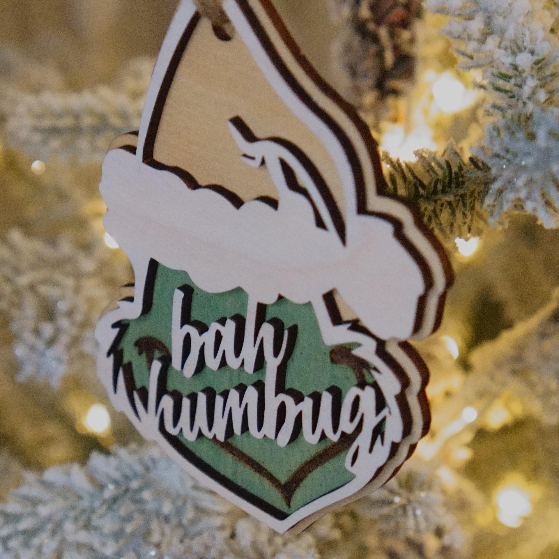 Grinch Themed Ornament | Bah Humbug