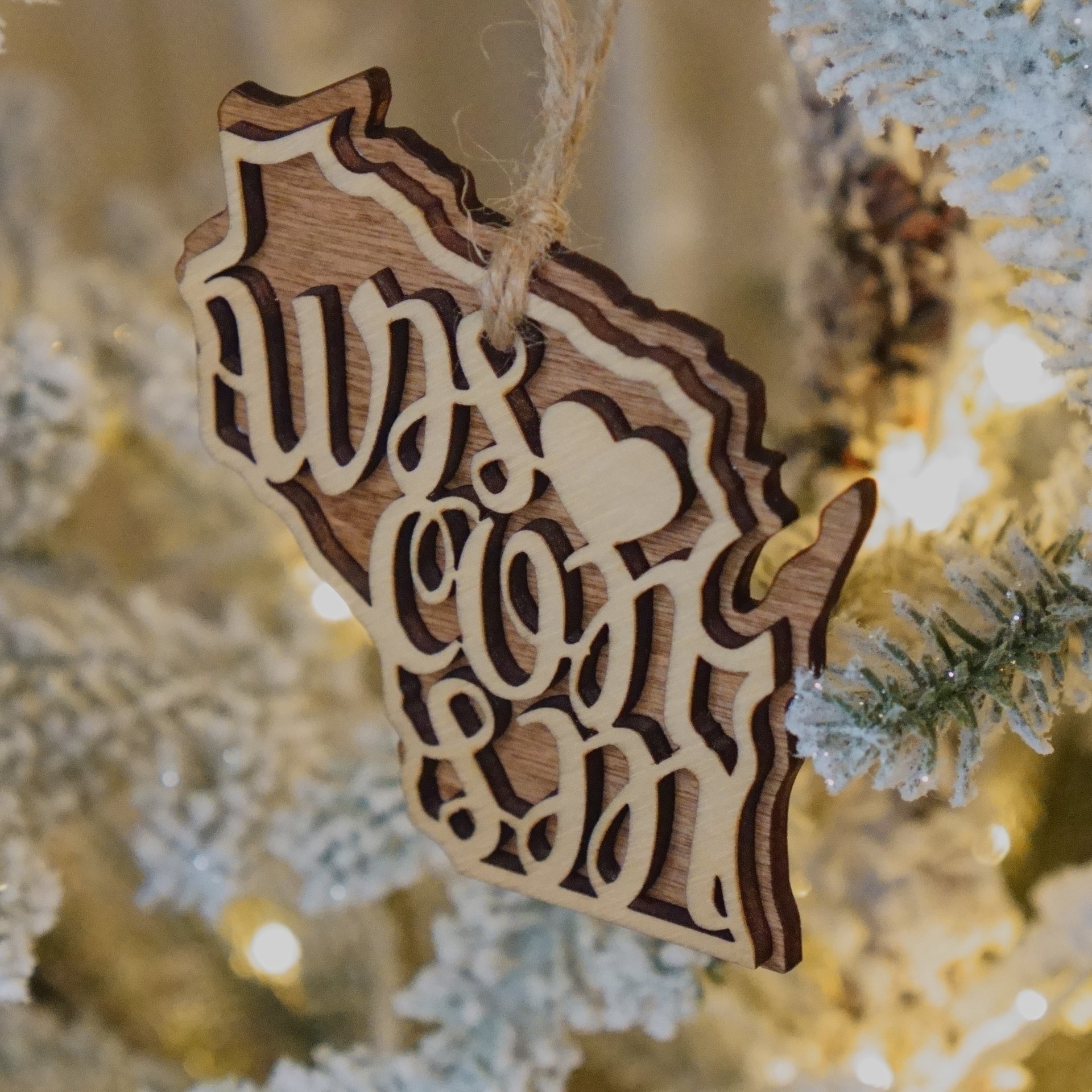 Wisconsin Wordart Ornament