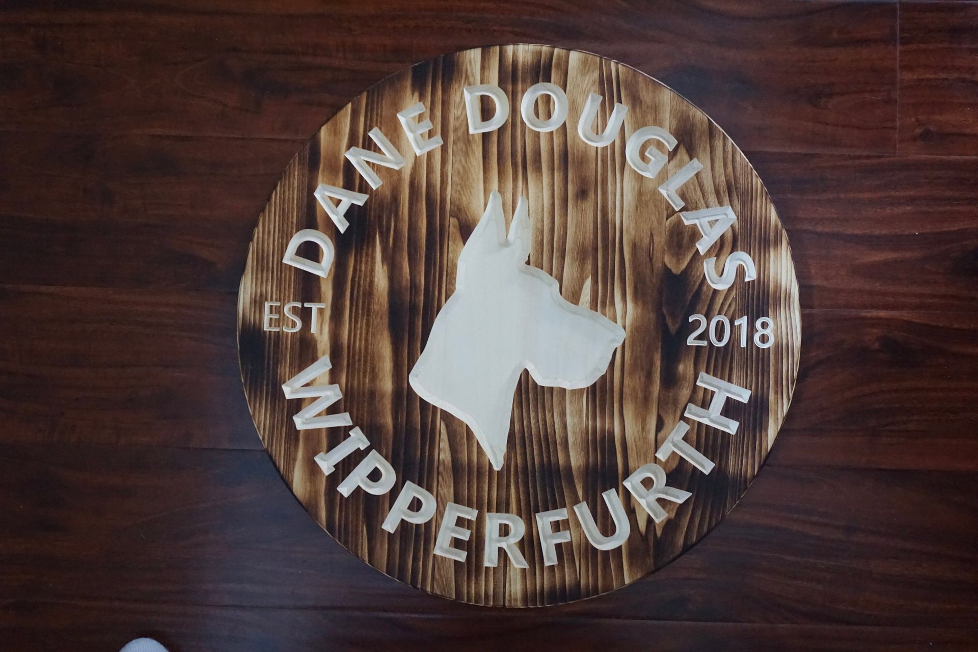 Round Name Sign | Engraved | burned