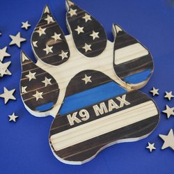 Flag dog Paw Plaque | K9 | Personalized