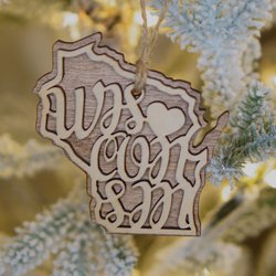 Wisconsin Wordart Ornament