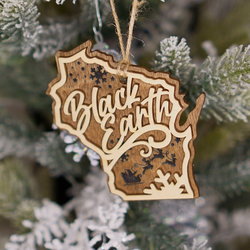 Wisconsin Wordart Ornament - Black Earth