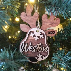 Personalized reindeer ornament