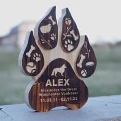 dog Paw memorial Plaque | dog bone | sticks | Personalized